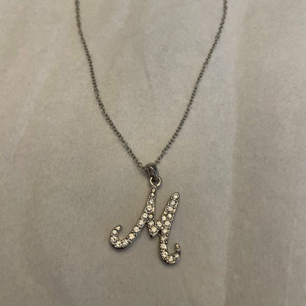 Silver "M" Necklace